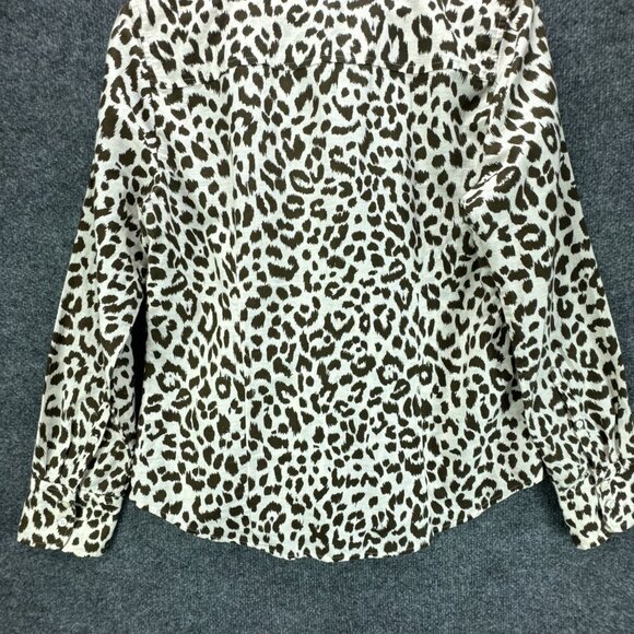 J Crew Shirt Womens 10 Brown Button Up Linen Blend Long Sleeve Breathable - Picture 6 of 15